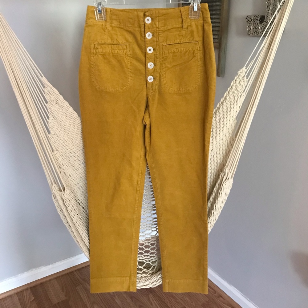 Free People High Waisted Pants in Mustard